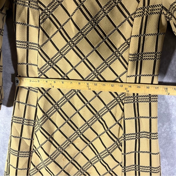 Vintage Burt Stanley Midi Dress Small S Yellow Black Stripe 60s Mod **See Desc** - Picture 8 of 10